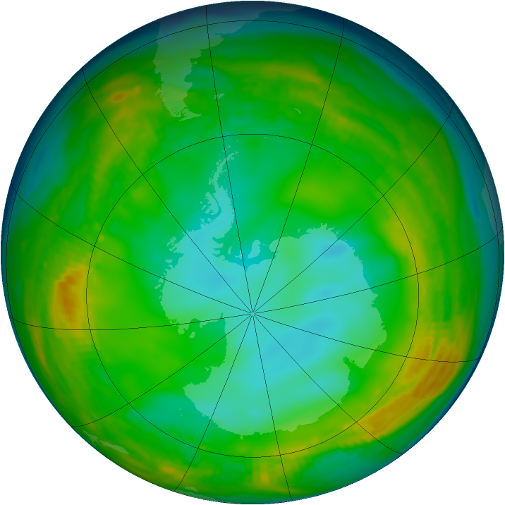 Antarctic ozone map for 05 July 1980
